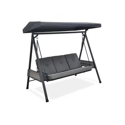 Grey Canopy Garden Swing