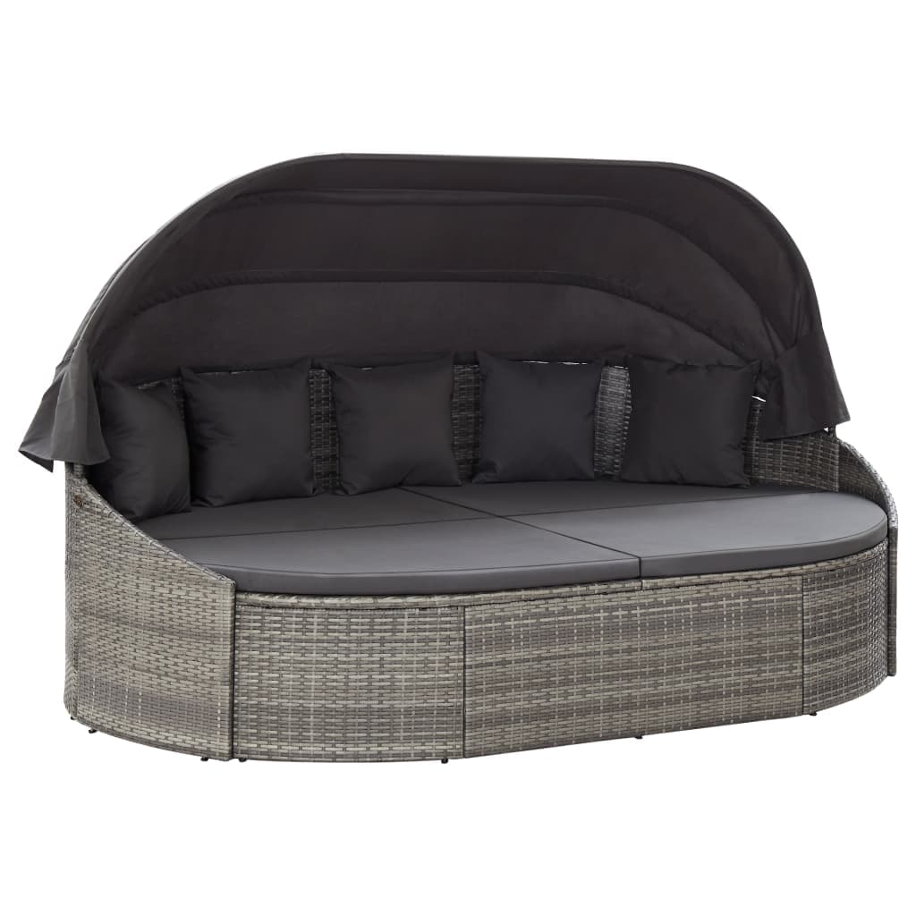 Round Rattan Canopy Daybed