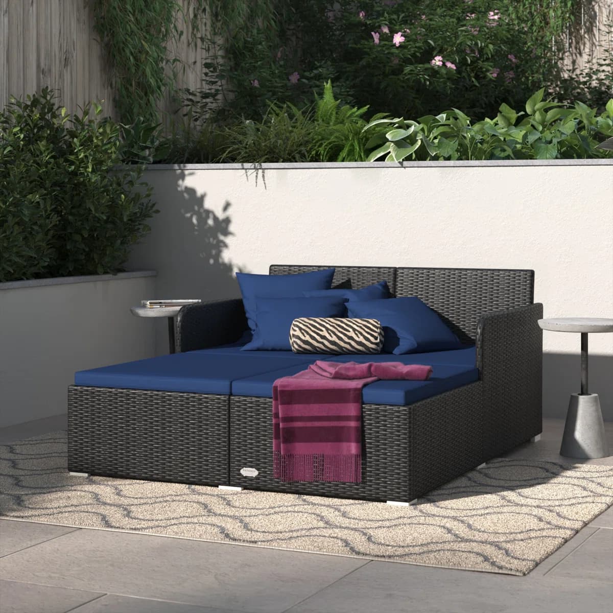 Modern Minimalist Synthetic Rattan Daybed