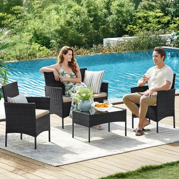 Minimalist Synthetic Rattan Sofa Chair