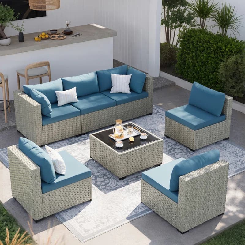 "Azure" Modular Synthetic Rattan Sofa Set