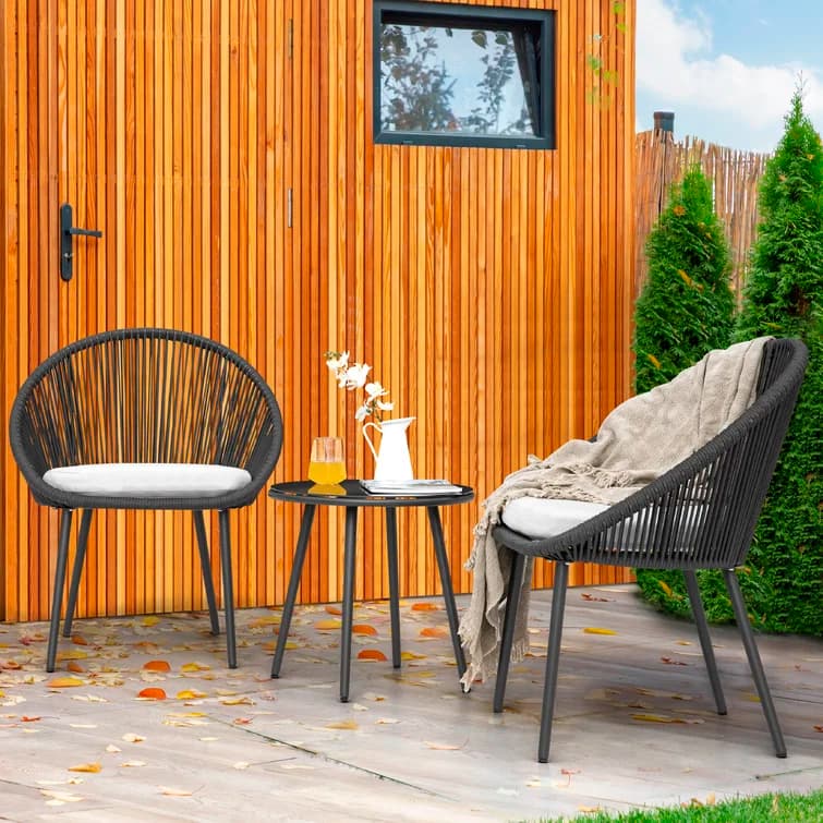 Aluminium Frame Rope Weave Patio Chair