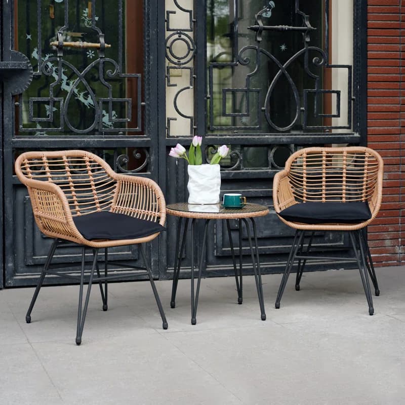 Synthetic Rattan Patio Chair Set