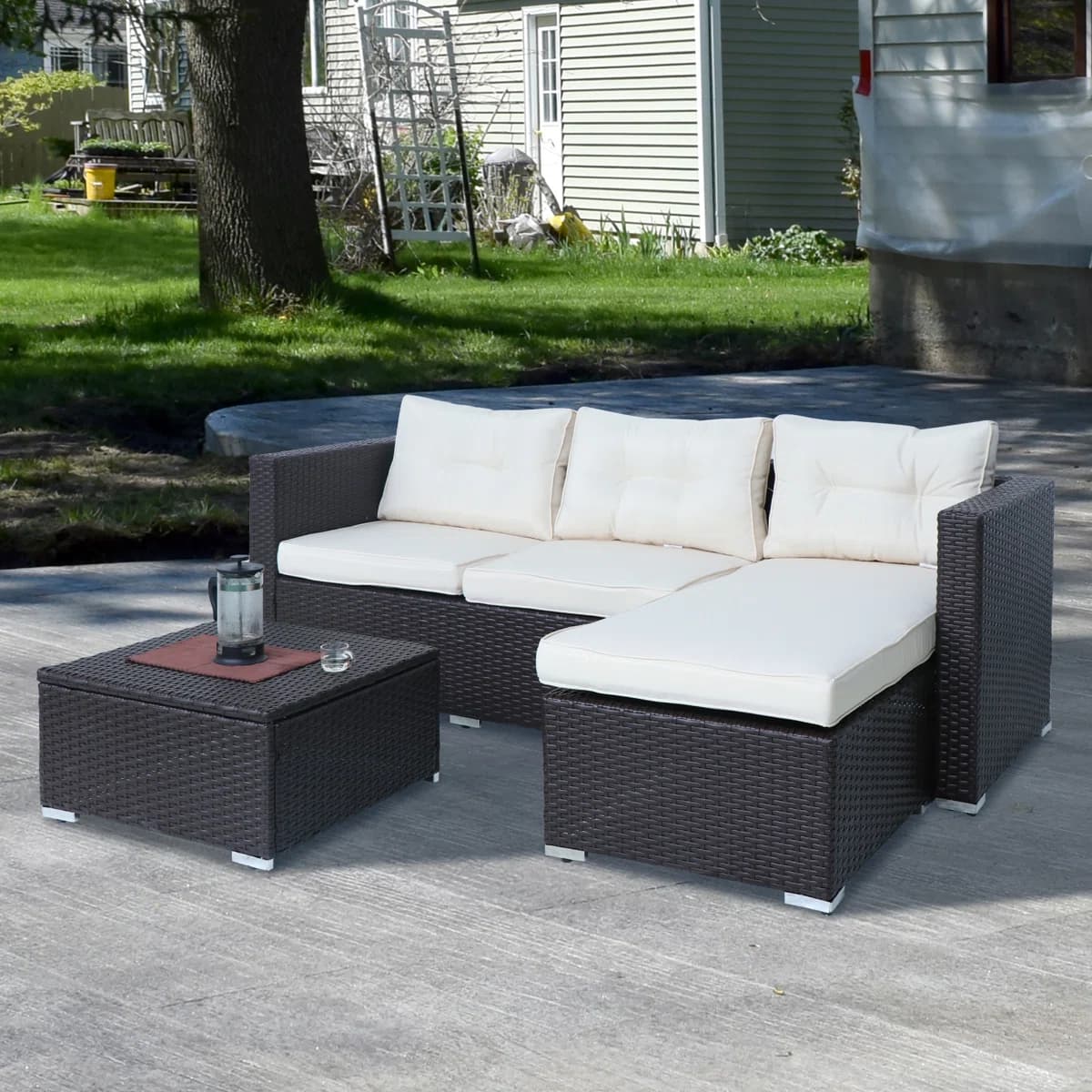 "Furlong" Minimalist Rattan Living Room Sofa